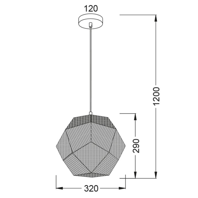 ΦΩΤΙΣΤΙΚΟ ΚΡΕΜΑΣΤΟ Φ32x29Πx120Υcm ΑΝΟΞΕΙΔΩΤΟ ΜΕΤΑΛΛΟ ΧΡΥΣΟ V35029GO