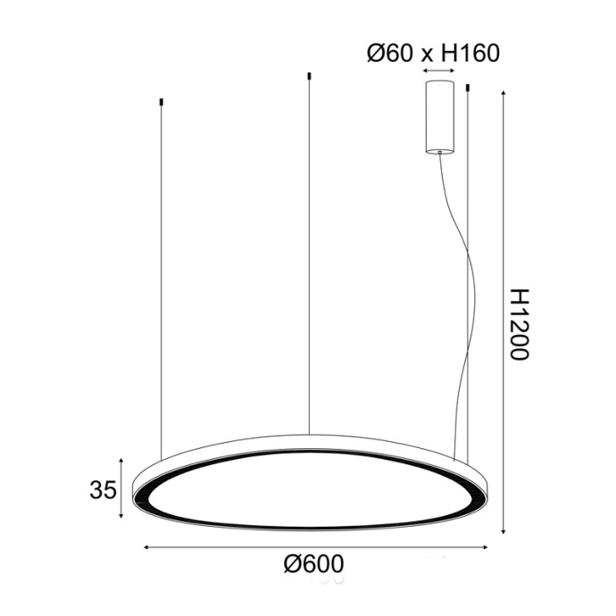 ΦΩΤΙΣΤΙΚΟ ΚΡΕΜΑΣΤΟ Φ60x120Ycm ΑΛΟΥΜΙΝΙΟ ΛΕΥΚΟ MAT BR97LEDP60WH