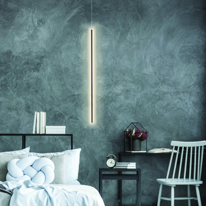 ΦΩΤΙΣΤΙΚΟ ΚΡΕΜΑΣΤΟ Φ1.8x105Ycm DIMMABLE ΑΛΟΥΜΙΝΙΟ ΜΑΥΡΟ ΜΑΤ ZM16LEDP100BK
