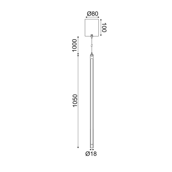 ΦΩΤΙΣΤΙΚΟ ΚΡΕΜΑΣΤΟ Φ1.8x105Ycm DIMMABLE ΑΛΟΥΜΙΝΙΟ ΜΑΥΡΟ ΜΑΤ ZM16LEDP100BK