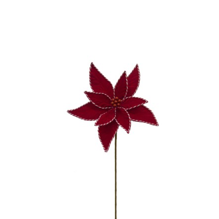 XMAS AMARYLLIS ΛΟΥΛΟΥΔΙ POLYESTER ΚΟΚΚΙΝΟ ΛΕΥΚΟ D40cm