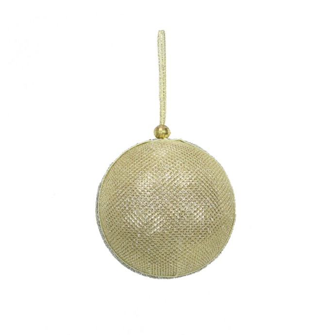 XMAS GLAM GOLD 2 ΜΠΑΛΑ POLYFOAM ΥΦΑΣΜΑ ΧΡΥΣΟ D10xH10cm