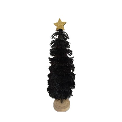 XMAS FUZZY ΔΕΝΤΡΟ PINEWOOD ΜΑΥΡΟ D9xH33,5cm