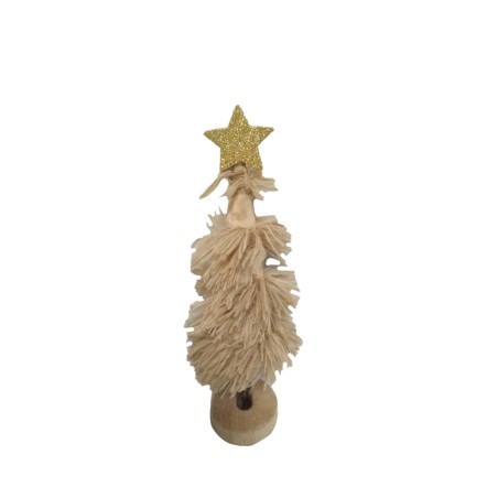 XMAS FUZZY ΔΕΝΤΡΟ MDF ΜΠΕΖ D6xH28cm