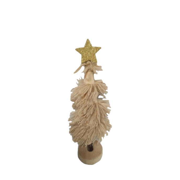 XMAS FUZZY ΔΕΝΤΡΟ MDF ΜΠΕΖ D6xH28cm