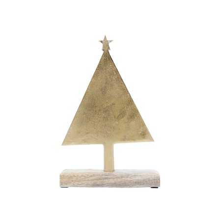 XMAS FELIZ 1 ΔΕΝΤΡΟ ΞΥΛΟ ΑΛΟΥΜΙΝΙΟ BRASS 18x5xH27,5cm