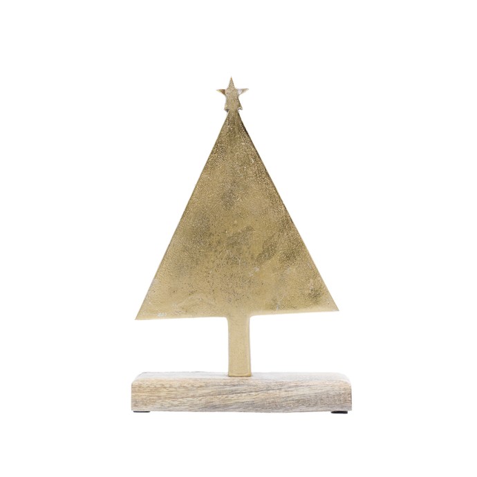 XMAS FELIZ 1 ΔΕΝΤΡΟ ΞΥΛΟ ΑΛΟΥΜΙΝΙΟ BRASS 18x5xH27,5cm