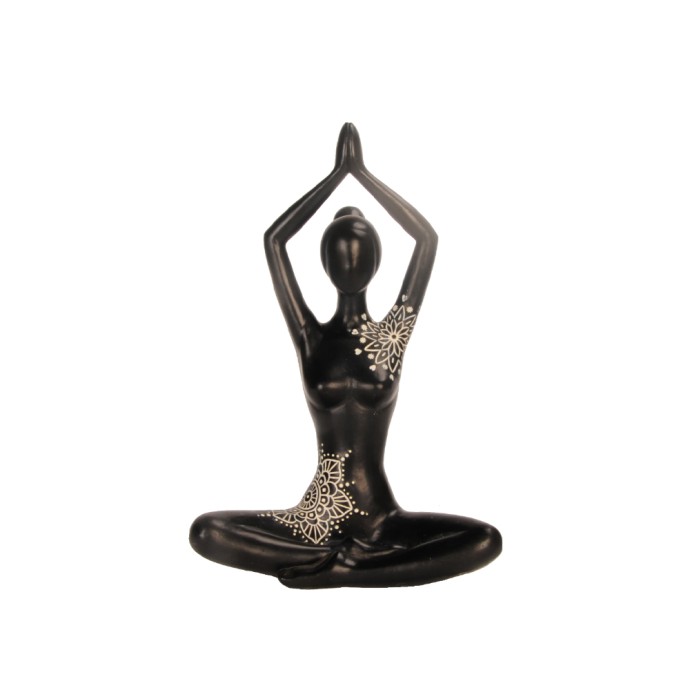 CALM POSE BLACK 2 DECO ΦΙΓΟΥΡΑ POLYRESIN ΜΑΥΡΟ ΛΕΥΚΟ 12,6x7xH19,2cm