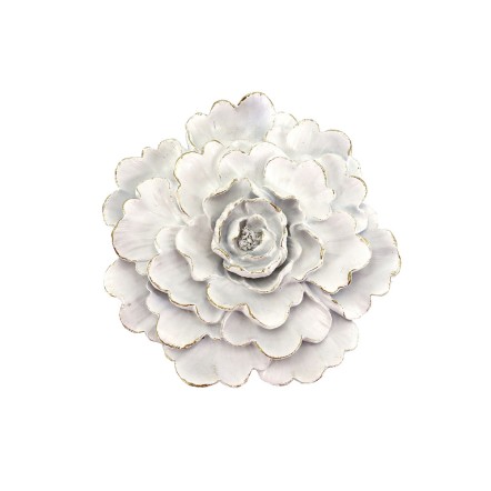 WHITE ROSE DECO ΛΟΥΛΟΥΔΙ POLYRESIN ΛΕΥΚΟ D24xH4,7cm