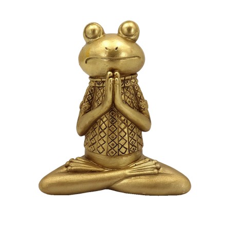 YOGA FROGIE 6 DECO ΒΑΤΡΑΧΟΣ POLYRESIN ΧΡΥΣΟ 12x6xH13,5cm