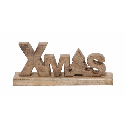 XMAS NATURAL XMAS ΔΙΑΚΟΣΜΗΤΙΚΟ ΞΥΛΟ MANGO ΦΥΣΙΚΟ 10x2,5xH22,5cm