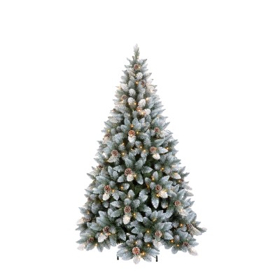 XMAS PINE ΔΕΝΤΡΟ ΧΙΟΝΙΣΜΕΝΟ ΜΕ LED PVC ΠΡΑΣΙΝΟ ΛΕΥΚΟ D117xH180cm