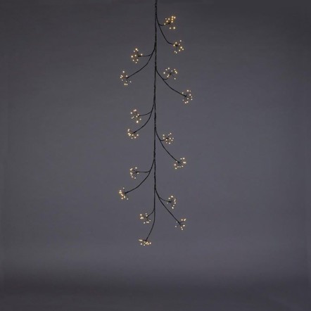 XMAS GLOW LED ΓΙΡΛΑΝΤΑ ΘΕΡΜΟ ΦΩΣ COPPER PVC ΜΑΥΡΟ 120cm