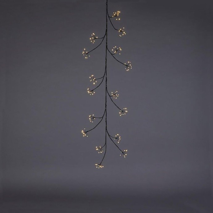 XMAS GLOW LED ΓΙΡΛΑΝΤΑ ΘΕΡΜΟ ΦΩΣ COPPER PVC ΜΑΥΡΟ 120cm