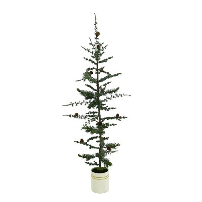 XMAS AZOBE ΔΕΝΤΡΟ ΣΕ ΓΛΑΣΤΡΑΚΙ PVC PE ΠΡΑΣΙΝΟ ΛΕΥΚΟ D30xH120cm