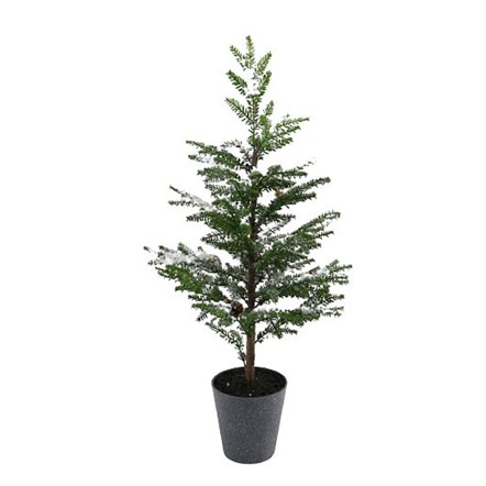 XMAS ALNUS ΔΕΝΤΡΟ ΣΕ ΓΛΑΣΤΡΑΚΙ PVC PE ΠΡΑΣΙΝΟ ΓΚΡΙ D38xH81,5cm