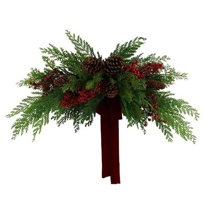 XMAS ODUM ΓΙΡΛΑΝΤΑ PVC PE ΠΡΑΣΙΝΟ ΚΟΚΚΙΝΟ 71x16xH30cm