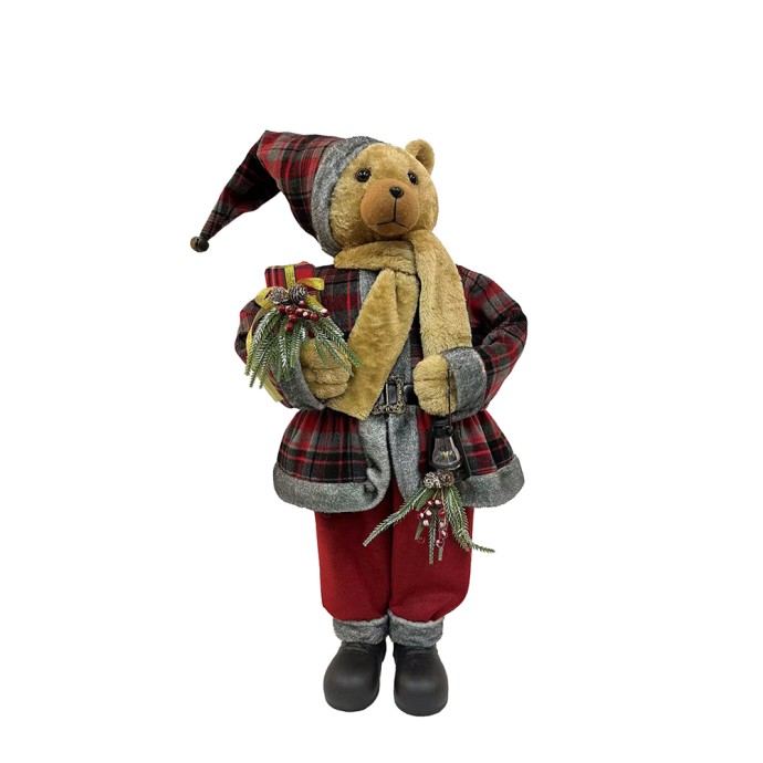 XMAS HAPPY BEAR DECO ΠΟΛΥΧΡΩΜΟ H95cm