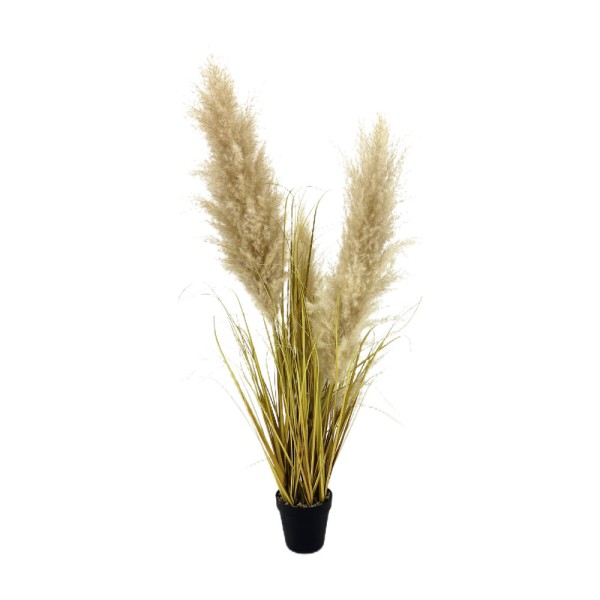 GRASS 4 ΤΕΧΝΗΤΟ ΦΥΤΟ PVC ΠΡΑΣΙΝΟ ΚΑΦΕ ΜΠΕΖ H106cm | HOMII.GR