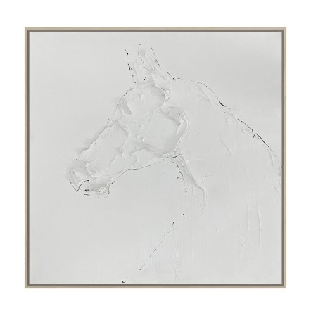 THE GREATE HORSE A ΠΙΝΑΚΑΣ ΚΑΜΒΑΣ ΛΕΥΚΟ ΞΥΛΟ ΚΟΡΝΙΖΑ ΦΥΣΙΚΟ 82,6x82,6xH3,8cm
