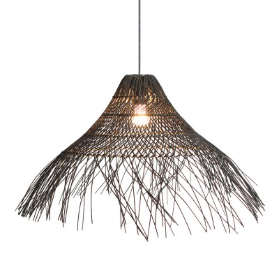 MEDUSE ΦΩΤΙΣΤΙΚΟ ΟΡΟΦΗΣ ΜΕΤΑΛΛΟ RATTAN ΜΑΥΡΟ 75x75xH26cm