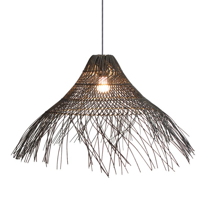 MEDUSE ΦΩΤΙΣΤΙΚΟ ΟΡΟΦΗΣ ΜΕΤΑΛΛΟ RATTAN ΜΑΥΡΟ 75x75xH26cm