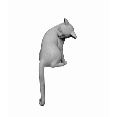 SITTING CAT DECO ΓΑΤΑ ΤΕΧΝΗΤΗ ΠΕΤΡΑ ΓΚΡΙ 34x29xH80cm