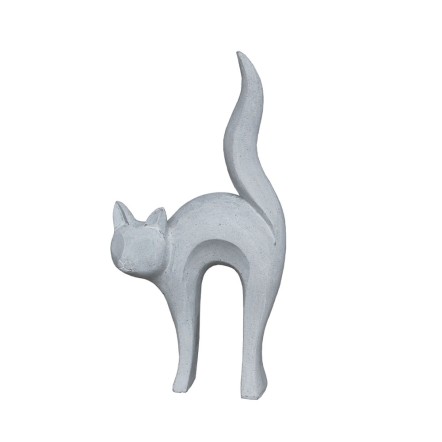 CAT STATUE DECO ΓΑΤΑ ΤΕΧΝΗΤΗ ΠΕΤΡΑ ΓΚΡΙ 31x15xH62cm