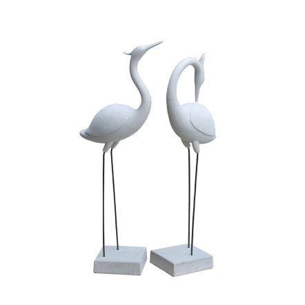 FLAMINGO COUPLE DECO ΦΛΑΜΙΝΓΚΟ ΣΕΤ 2ΤΜΧ ΤΕΧΝΗΤΗ ΠΕΤΡΑ ΜΠΕΖ 41x26xH116cm