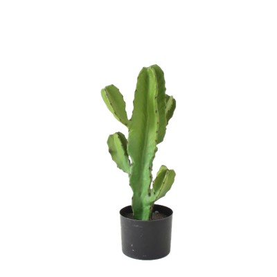 CANDELABRA CACTUS ΤΕΧΝΗΤΟ ΦΥΤΟ ΚΑΚΤΟΣ ΣΕ ΓΛΑΣΤΡΑ PU ΠΡΑΣΙΝΟ H55cm