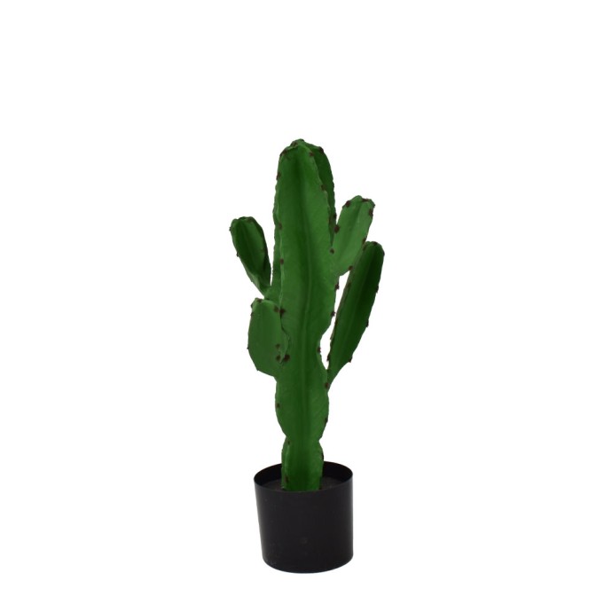 CANDELABRA CACTUS ΤΕΧΝΗΤΟ ΦΥΤΟ ΚΑΚΤΟΣ ΣΕ ΓΛΑΣΤΡΑ PU ΠΡΑΣΙΝΟ H70cm