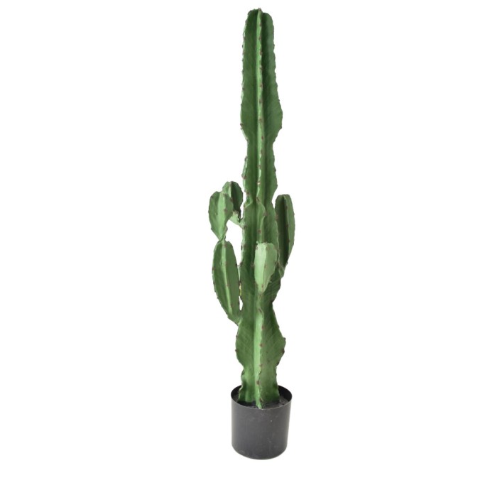 CANDELABRA CACTUS ΤΕΧΝΗΤΟ ΦΥΤΟ ΚΑΚΤΟΣ ΣΕ ΓΛΑΣΤΡΑ PU ΠΡΑΣΙΝΟ H120cm