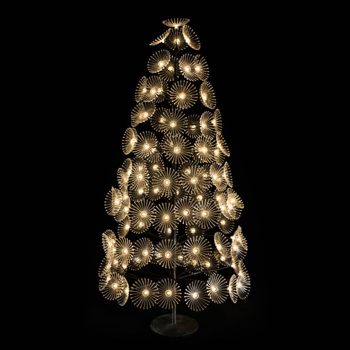 XMAS GLOW FLOWER 210 LED ΔΕΝΤΡΟ ΘΕΡΜΟ ΦΩΣ COPPER PVC H210cm