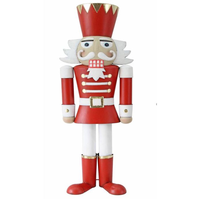 XMAS NUTCRACKER A ΚΑΡΥΟΘΡΑΥΣΤΗΣ ΜΕΤΑΛΛΟ ΚΟΚΚΙΝΟ ΛΕΥΚΟ 49x35xH150cm