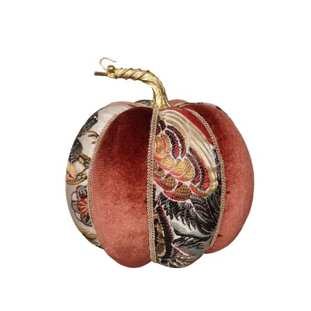 XMAS PUMPKIN BROCADE S ΚΟΛΟΚΥΘΑ FOAM ΥΦΑΣΜΑ ΠΟΛΥΧΡΩΜΟ 19x19xH20cm