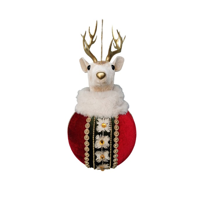 XMAS ROYAL DEER L ΤΑΡΑΝΔΟΣ FOAM ΒΕΛΟΥΔΟ ΠΟΛΥΧΡΩΜΟ 14x14xH34cm