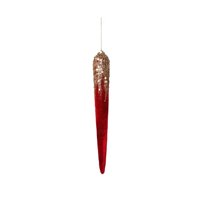 XMAS TEARDROP ROYAL A DECO FOAM ΒΕΛΟΥΔΟ ΚΟΚΚΙΝΟ 6x6xH48cm