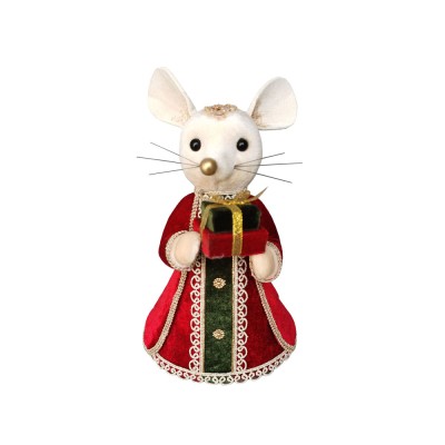 XMAS ROYAL MOUSE LADY ΜΠΑΛΑ FOAM ΒΕΛΟΥΔΟ ΠΟΛΥΧΡΩΜΟ 16x15xH26cm