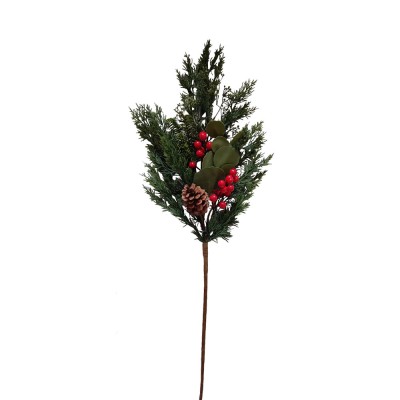 XMAS RED BERRY 80 ΚΛΑΔΙ POLYFOAM PVC ΠΡΑΣΙΝΟ ΚΟΚΚΙΝΟ H80cm