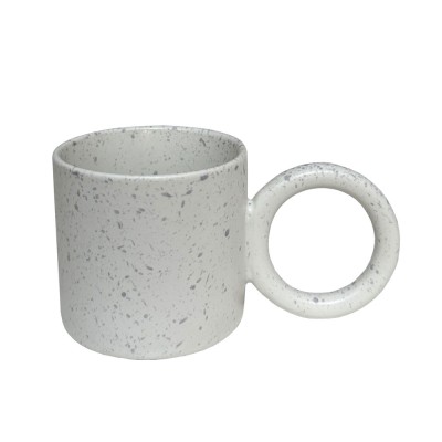 TERRAZZO ΚΟΥΠΑ STONEWARE ΛΕΥΚΟ ΓΚΡΙ D8xH7,5cm