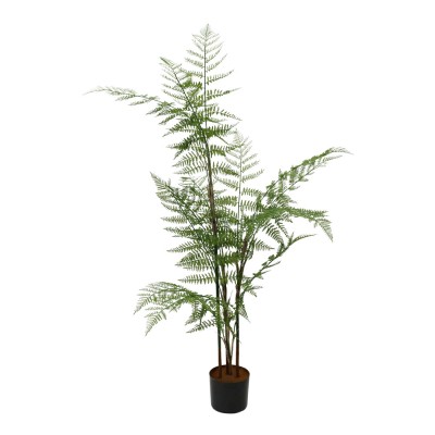 HERICIUM FERN ΔΕΝΤΡΟ ΤΕΧΝΗΤΟ ΣΕ ΓΛΑΣΤΡΑ PVC ΤΣΙΜΕΝΤΟ ΠΡΑΣΙΝΟ ΜΑΥΡΟ 130