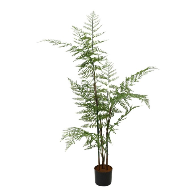 HERICIUM FERN ΔΕΝΤΡΟ ΤΕΧΝΗΤΟ ΣΕ ΓΛΑΣΤΡΑ PVC ΤΣΙΜΕΝΤΟ ΠΡΑΣΙΝΟ ΜΑΥΡΟ 130