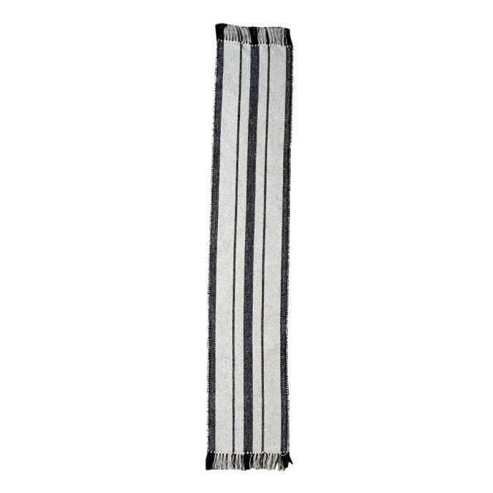 ZOYA B RUNNER 180x35 ΒΑΜΒΑΚΙ ΛΕΥΚΟ ΜΑΥΡΟ POLYESTER