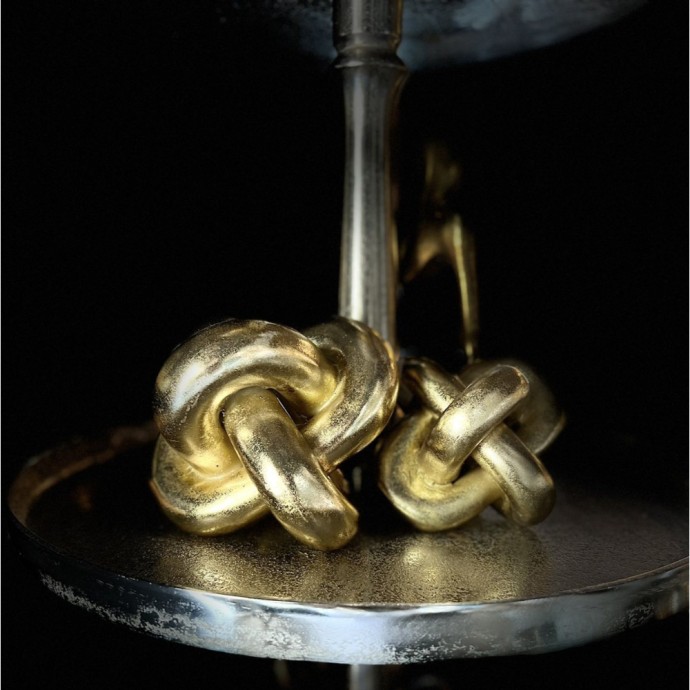 GOLD KNOT 2 DECO POLYRESIN ΧΡΥΣΟ D16xH16cm