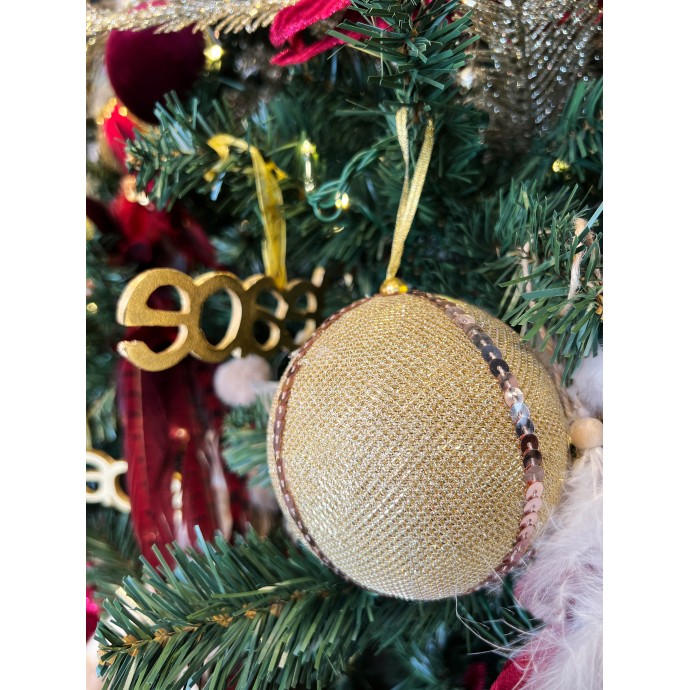 XMAS GLAM GOLD 1 ΜΠΑΛΑ POLYFOAM ΥΦΑΣΜΑ ΧΡΥΣΟ D10xH10cm