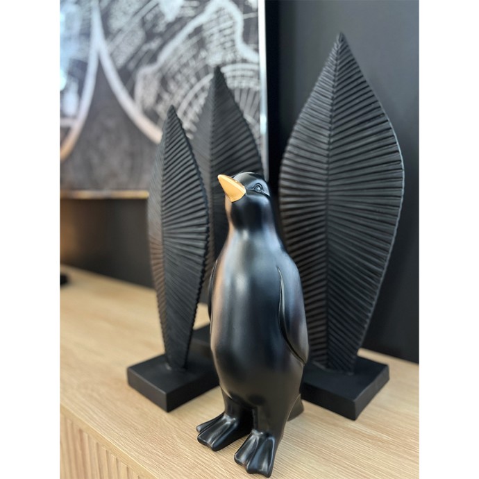 PENGUIN DECO ΠΙΝΓΚΟΥΙΝΟΣ POLYRESIN ΜΑΥΡΟ ΧΡΥΣΟ 13x12,5xH29cm