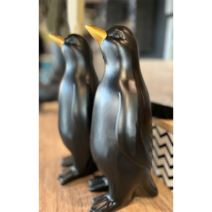 PENGUIN DECO ΠΙΝΓΚΟΥΙΝΟΣ POLYRESIN ΜΑΥΡΟ ΧΡΥΣΟ 13x12,5xH29cm