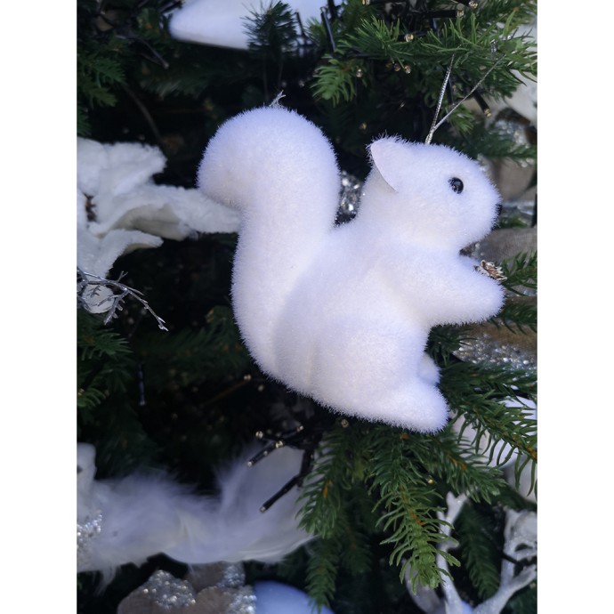 XMAS POWDER SQUIRREL 2 ΣΚΙΟΥΡΟΣ POLYFOAM ΠΛΑΣΤΙΚΟ ΛΕΥΚΟ 13x7xH11cm