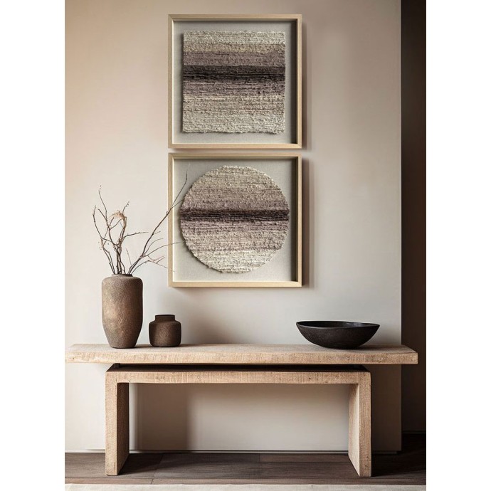 EARTHSCAPE SQUARE ΠΙΝΑΚΑΣ ΔΙΑΚΟΣΜΗΣΗΣ 80x80x4 ΧΑΡΤΙ ΜΠΕΖ ΚΑΦΕ ΓΥΑΛΙ ΦΥΣΙΚΟ