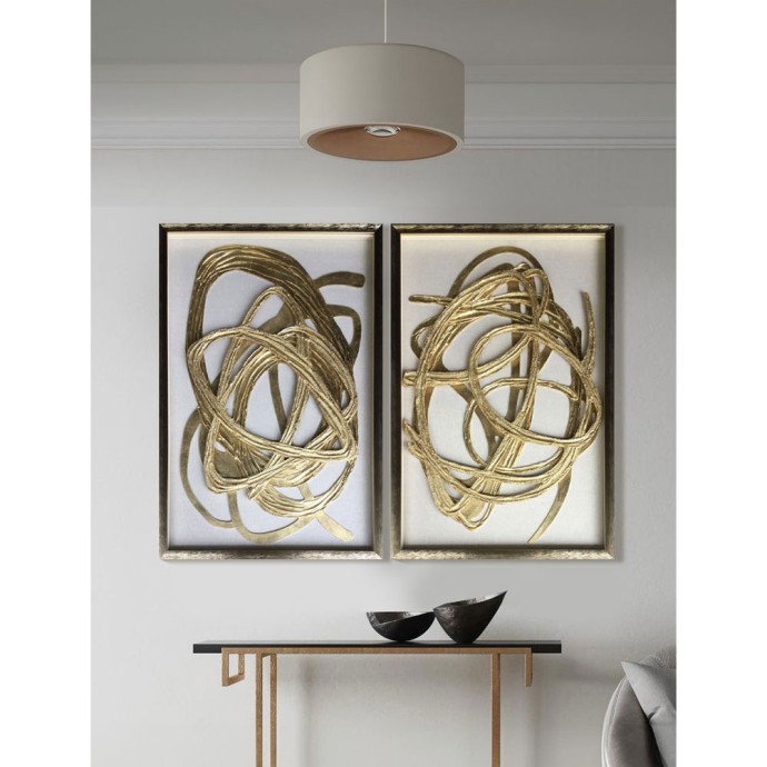WILD SOUL ΠΙΝΑΚΑΣ ΔΙΑΚΟΣΜΗΣΗΣ 60x90x4 MDF ΧΡΥΣΟ ΛΕΥΚΟ ΓΥΑΛΙ ΧΡΥΣΟ